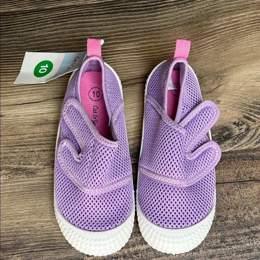 Cat & Jack Purple Mesh Slip-On Water Shoes 10